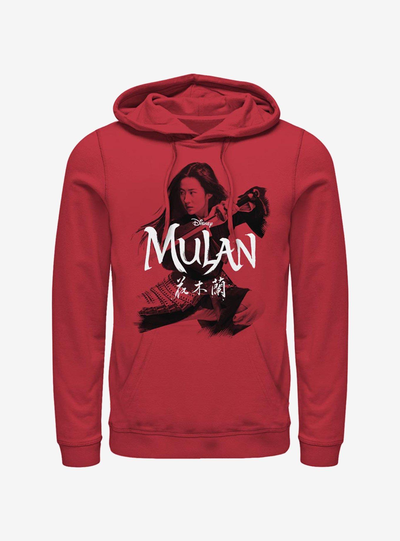 Disney Mulan Fighting Stance Hoodie, RED, hi-res