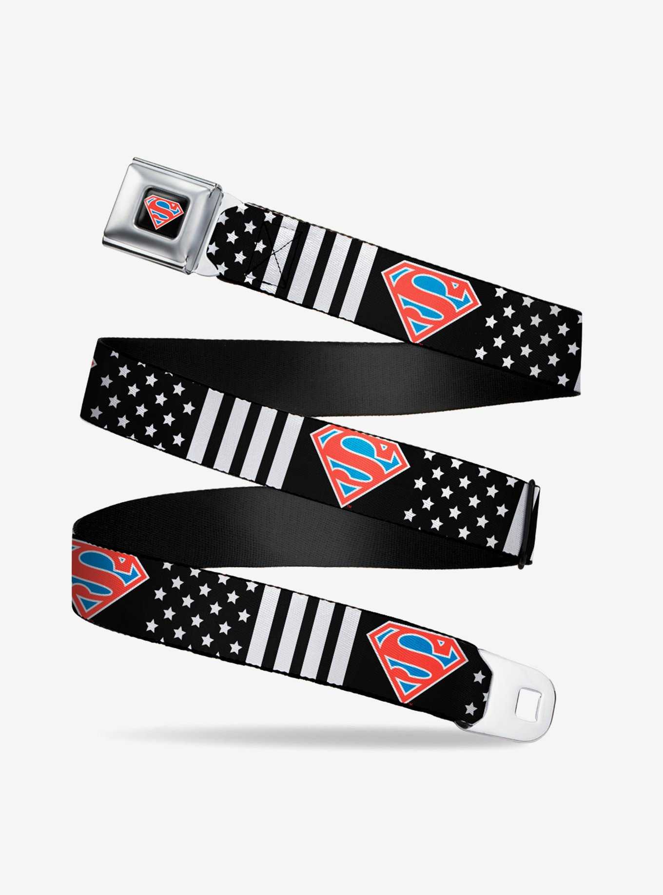 DC Comics Superman Shield Americana Stars Seatbelt Belt, , hi-res