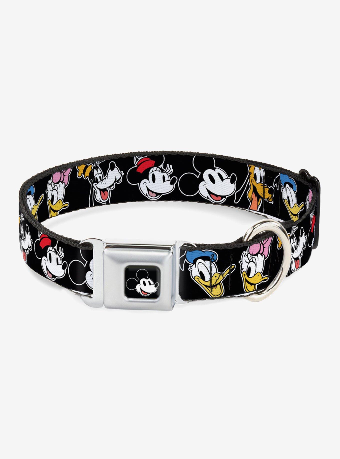 Disney The Sensational Six Smiling Faces Seatbelt Buckle Dog Collar, BLACK, hi-res