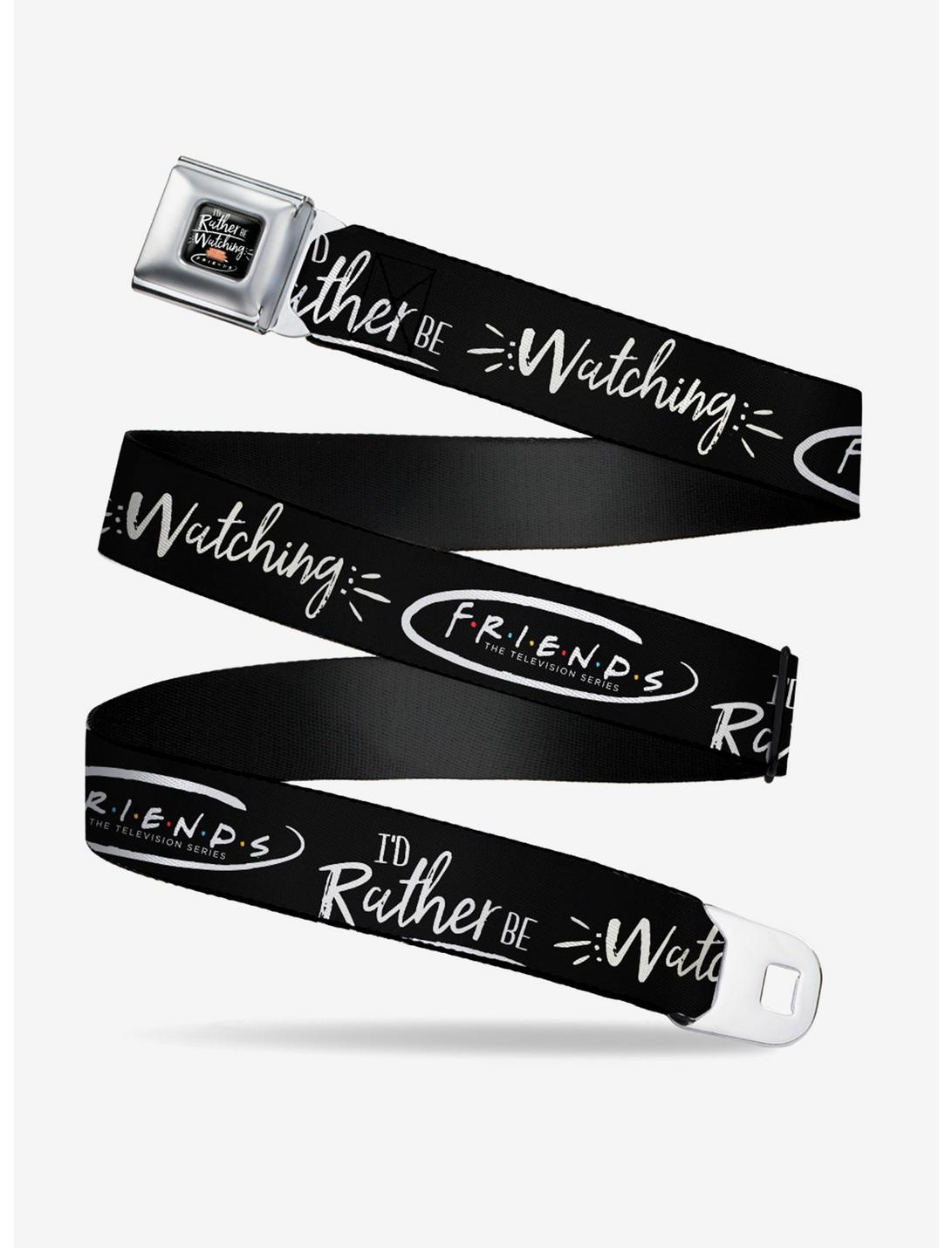 Friends I'd Rather Be Watching Friend the Television Series Seatbelt Belt, BLACK, hi-res