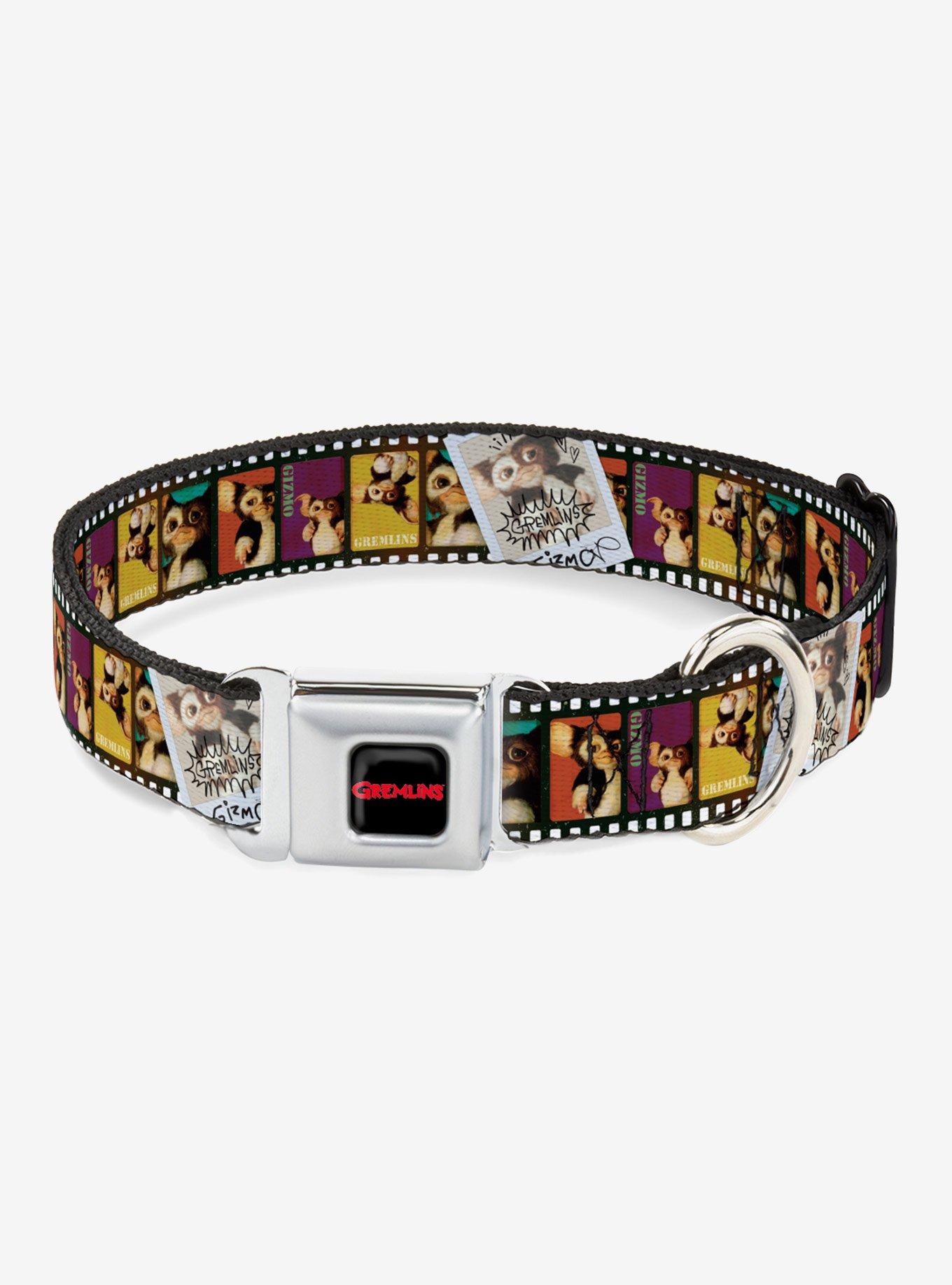 Gremlins Gizmo Filmstrip Poses Seatbelt Buckle Dog Collar, BLACK, hi-res