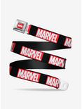 Marvel Brick Black Red White Logo Seatbelt Belt, BLACK, hi-res