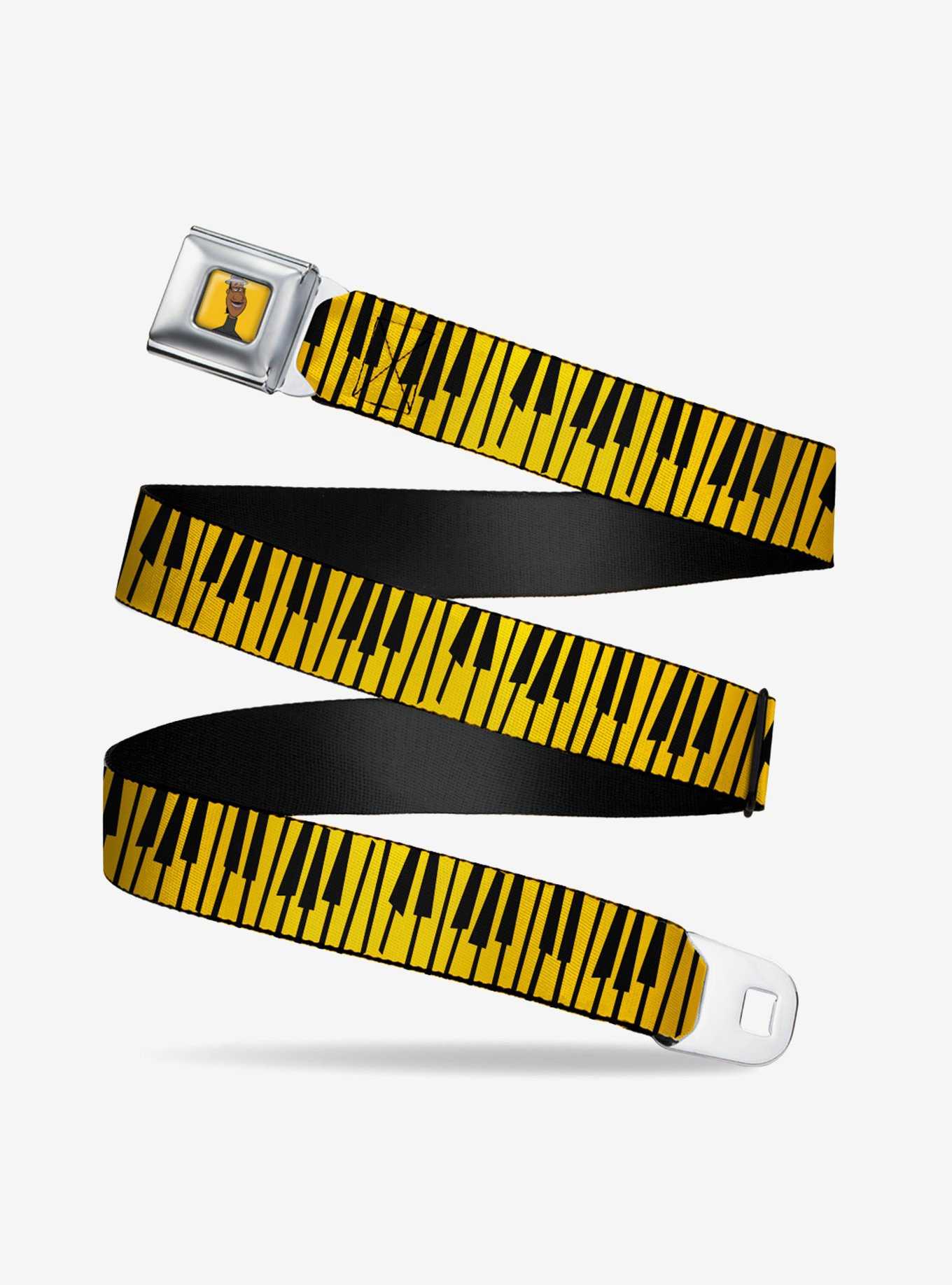 Soul Piano Keys Yellow Black Seatbelt Belt, , hi-res