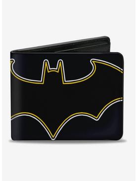 DC Comics Batman Black And White Bat Logo Close Up Bi-fold Wallet, , hi-res