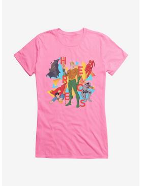DC Comics Justice League Heroes Group Girls T-Shirt, CHARITY PINK, hi-res