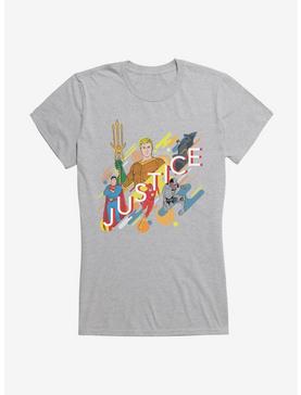 DC Comics Justice League Vintage Unite Girls T-Shirt, HEATHER, hi-res