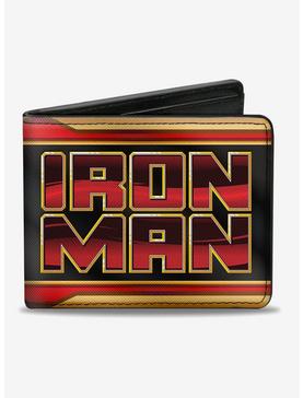Plus Size Marvel Iron Man Text Arc Reactor Bi-fold Wallet, , hi-res