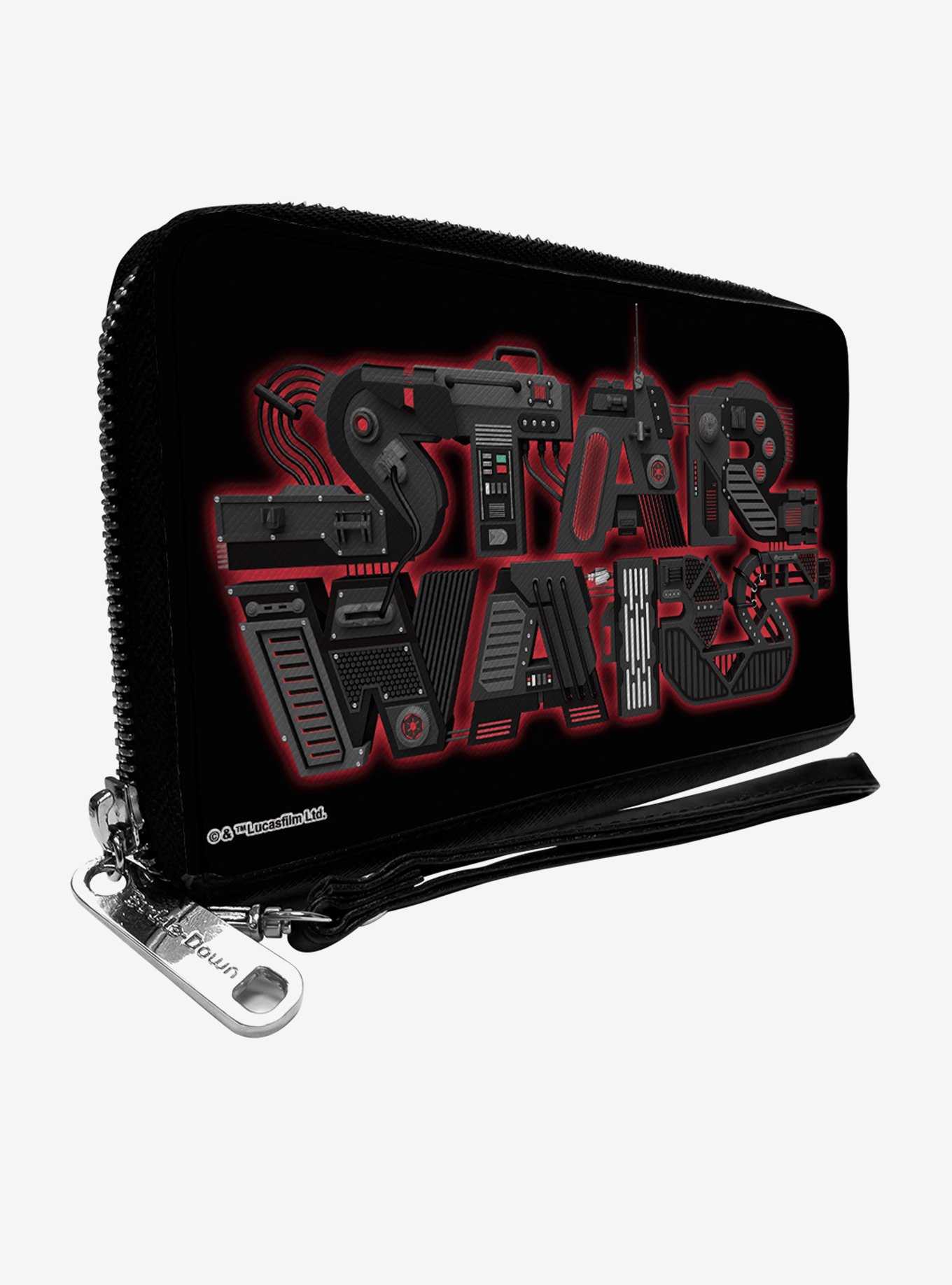 Star Wars Logo Black Red Womens Zip Around Wallet, , hi-res