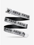 Soul Piano Keys White Black Seatbelt Belt, BLACK, hi-res