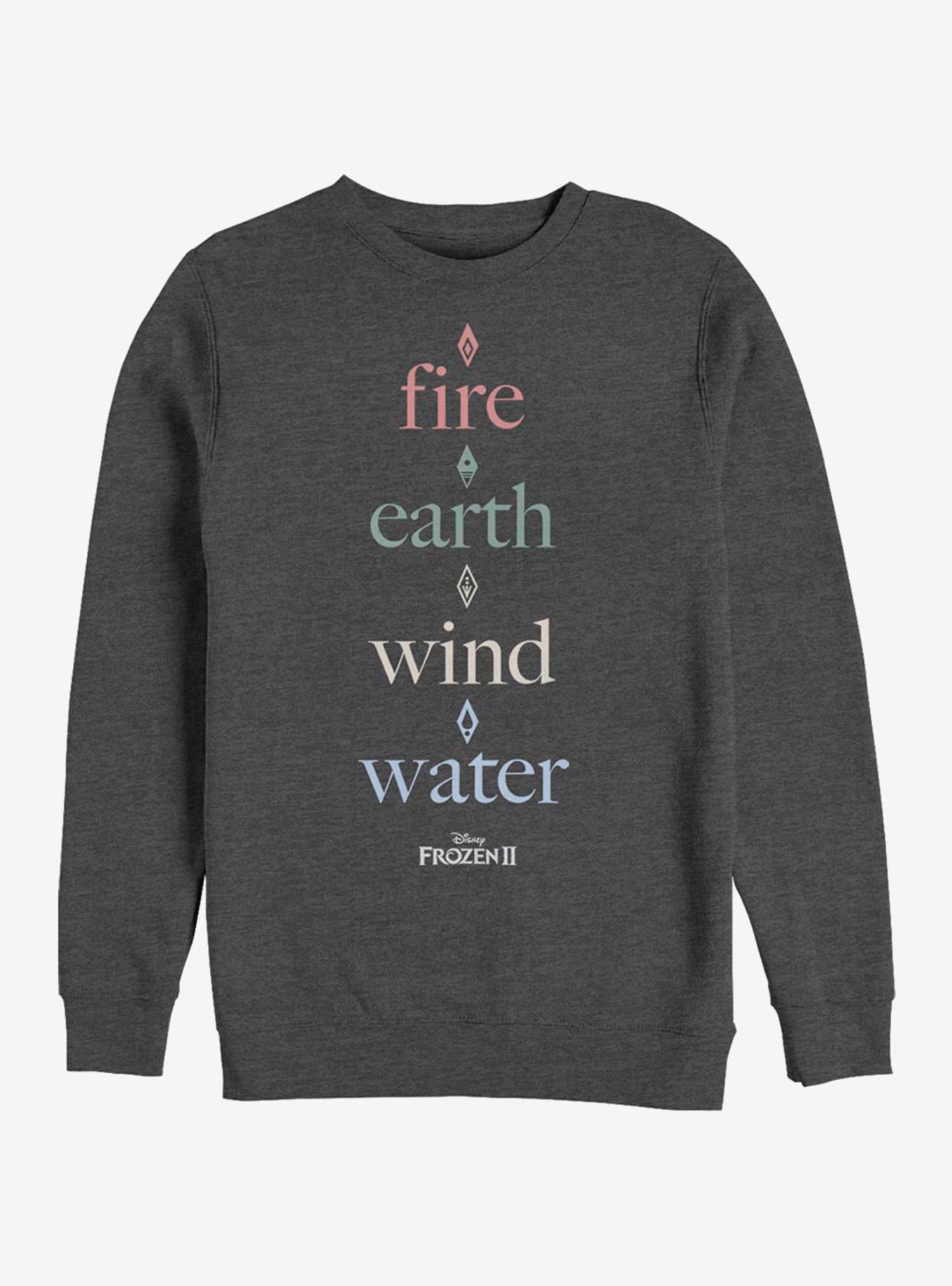 Disney Frozen 2 Simple Elements Crew Sweatshirt, CHAR HTR, hi-res