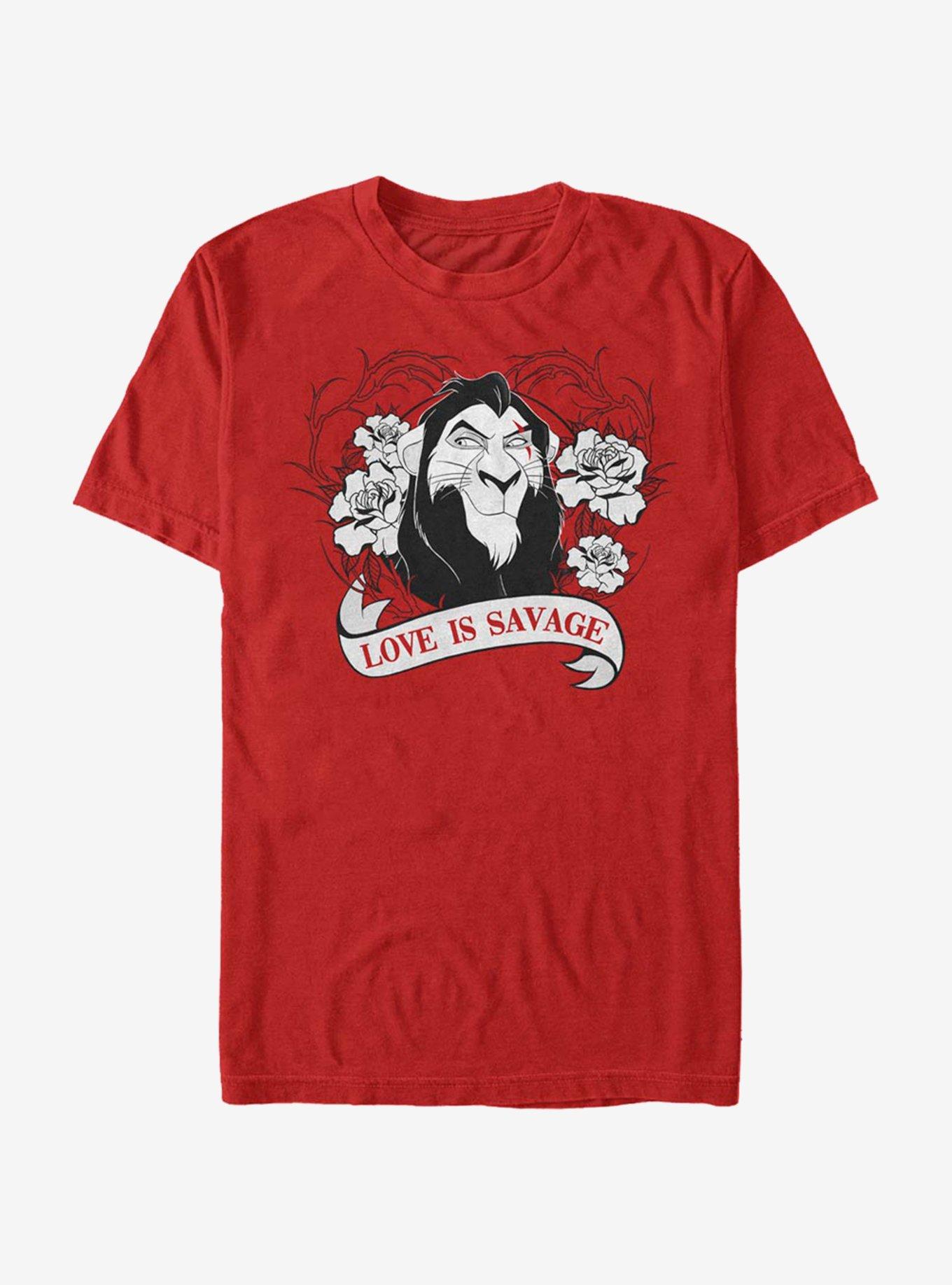 Disney Villains Love Is Savage T-Shirt, RED, hi-res