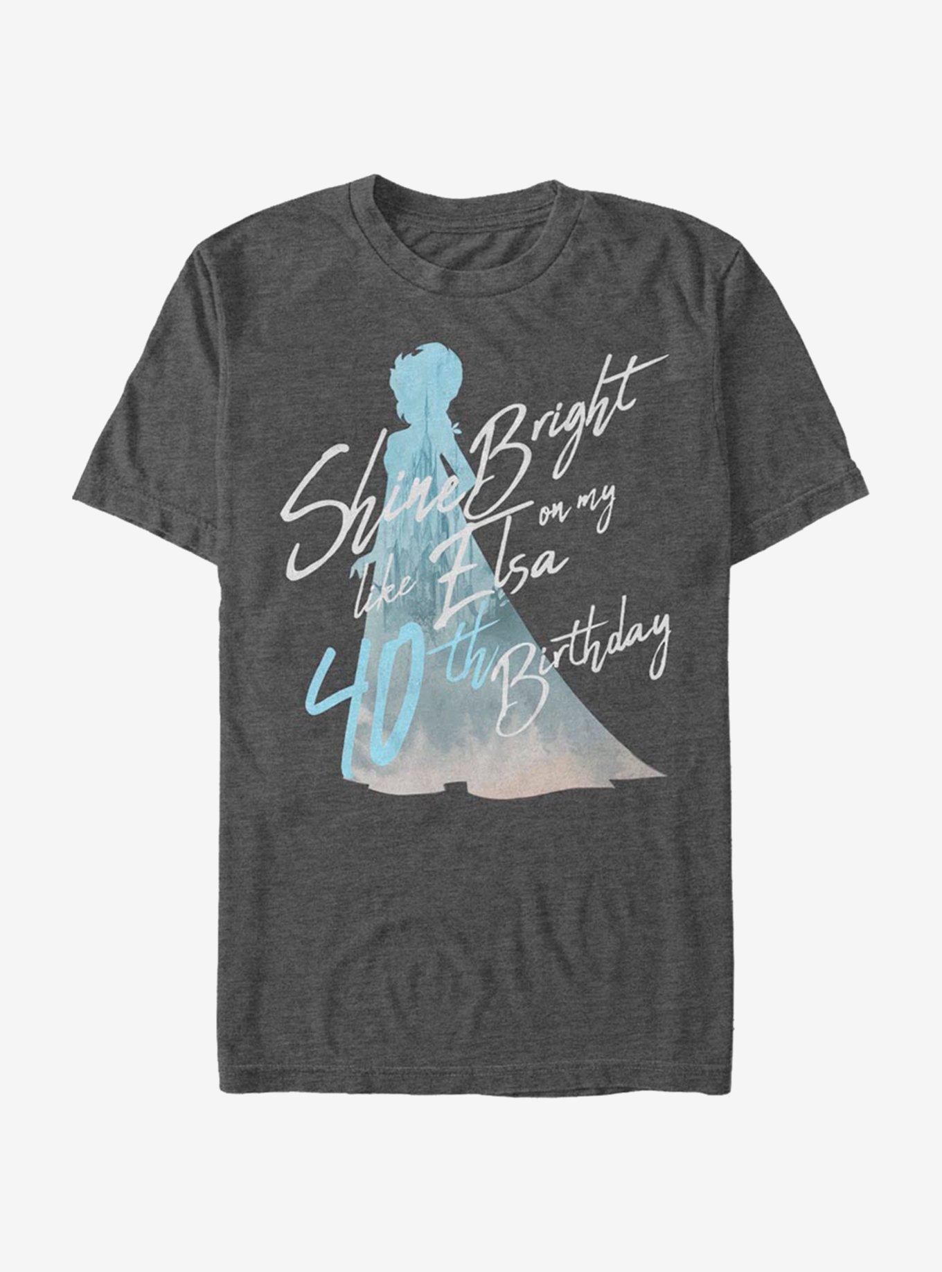 Disney Frozen Birthday Queen Forty T-Shirt, CHAR HTR, hi-res