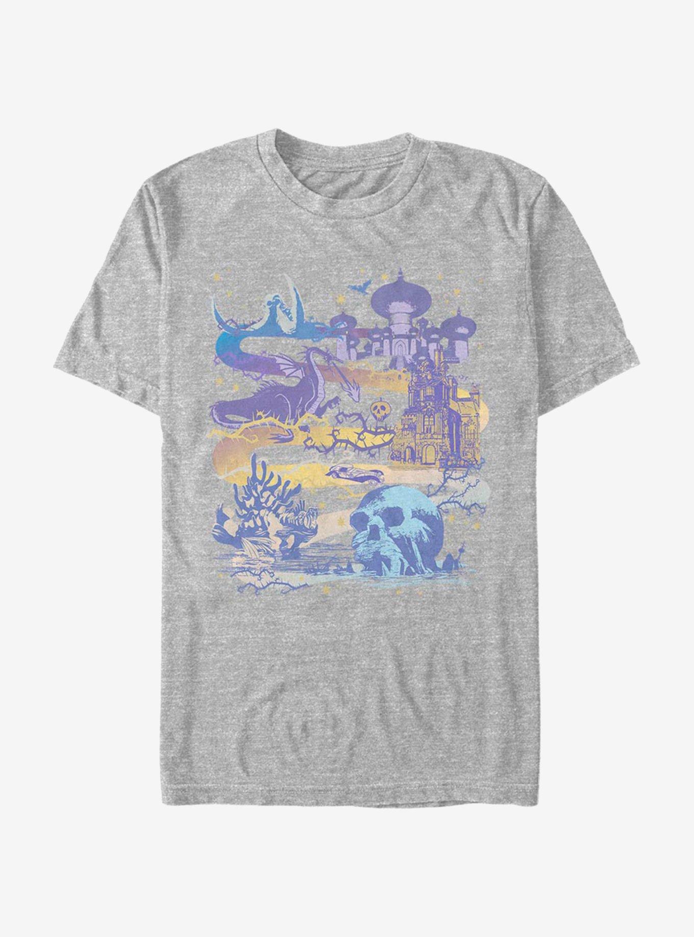 Disney Villains Villains Map T-Shirt, ATH HTR, hi-res