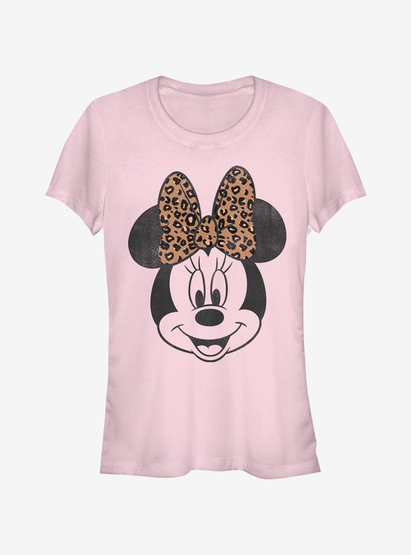 Disney Mickey Mouse Modern Minnie Face Leopard Girls T-Shirt, , hi-res