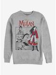 Disney Mulan Mulan Comic Panels Crew Sweatshirt, ATH HTR, hi-res