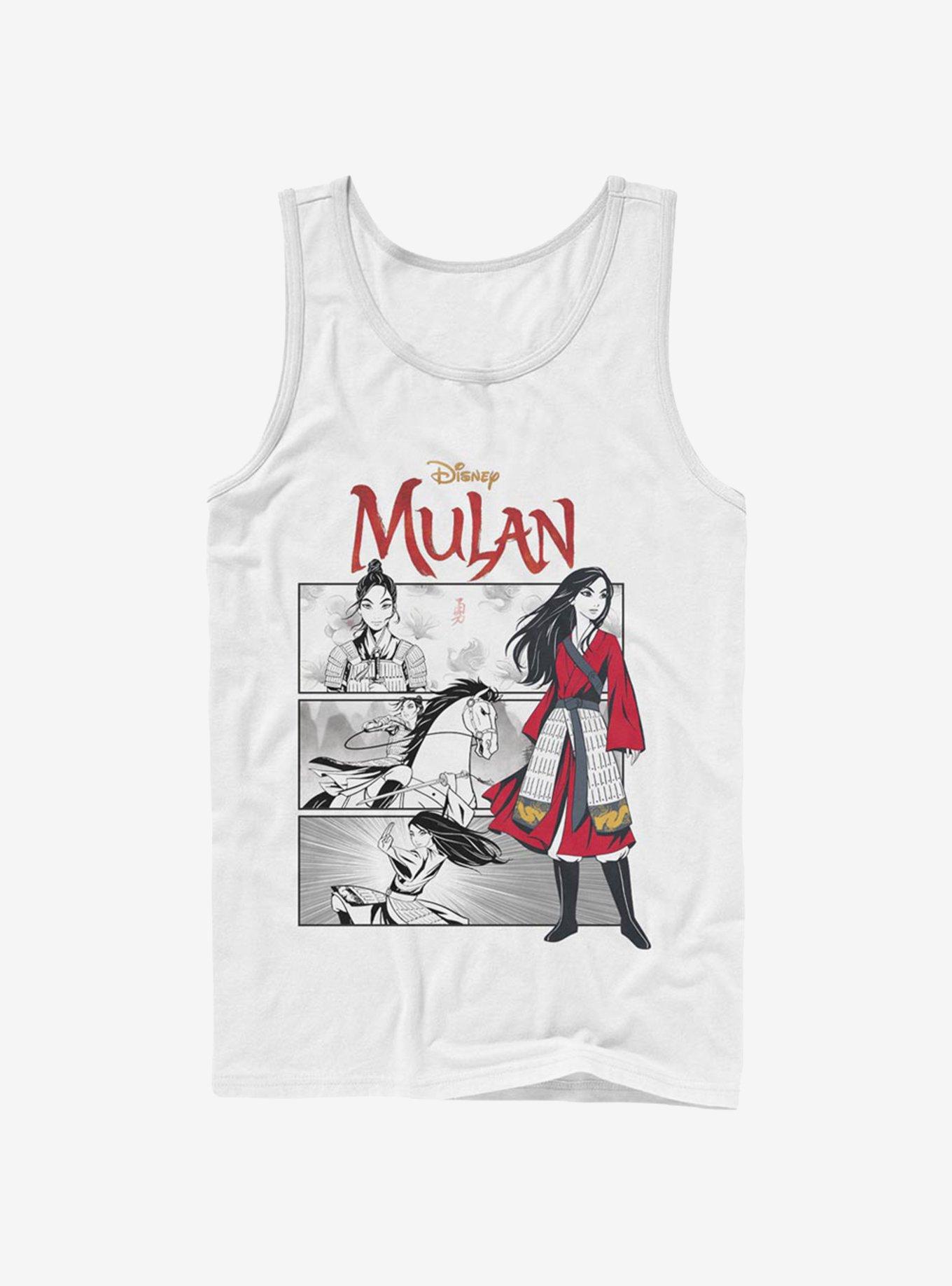 Disney Mulan Mulan Comic Panels Tank, WHITE, hi-res