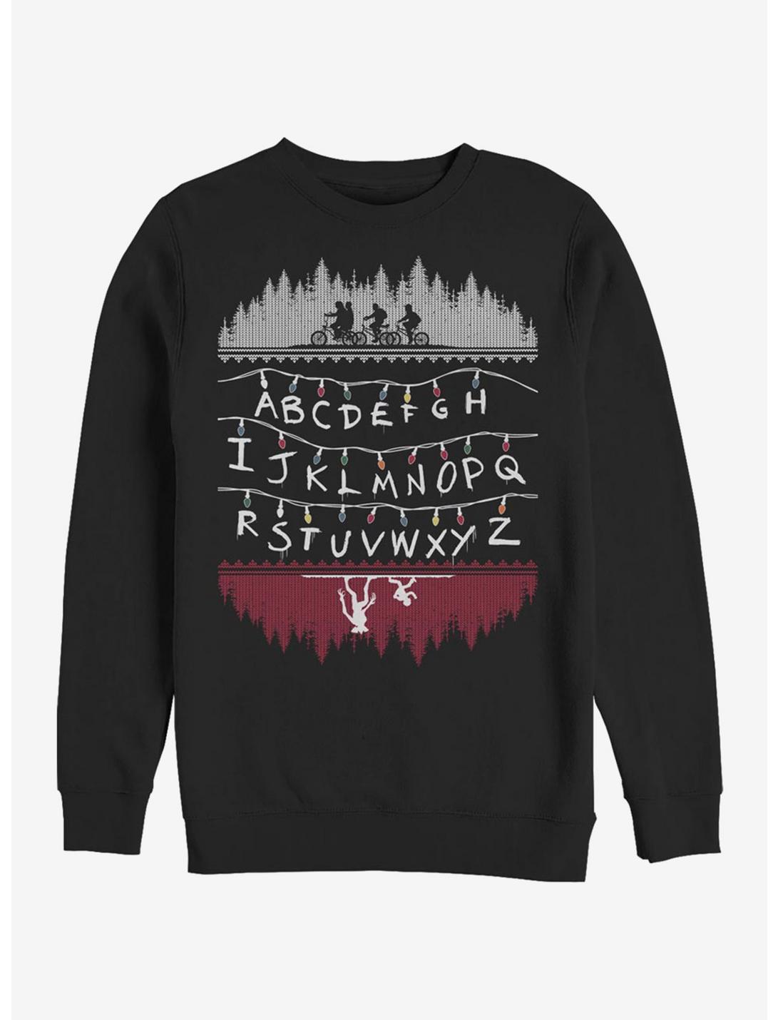 Stranger Things Alphabet Lights Sweatshirt, BLACK, hi-res