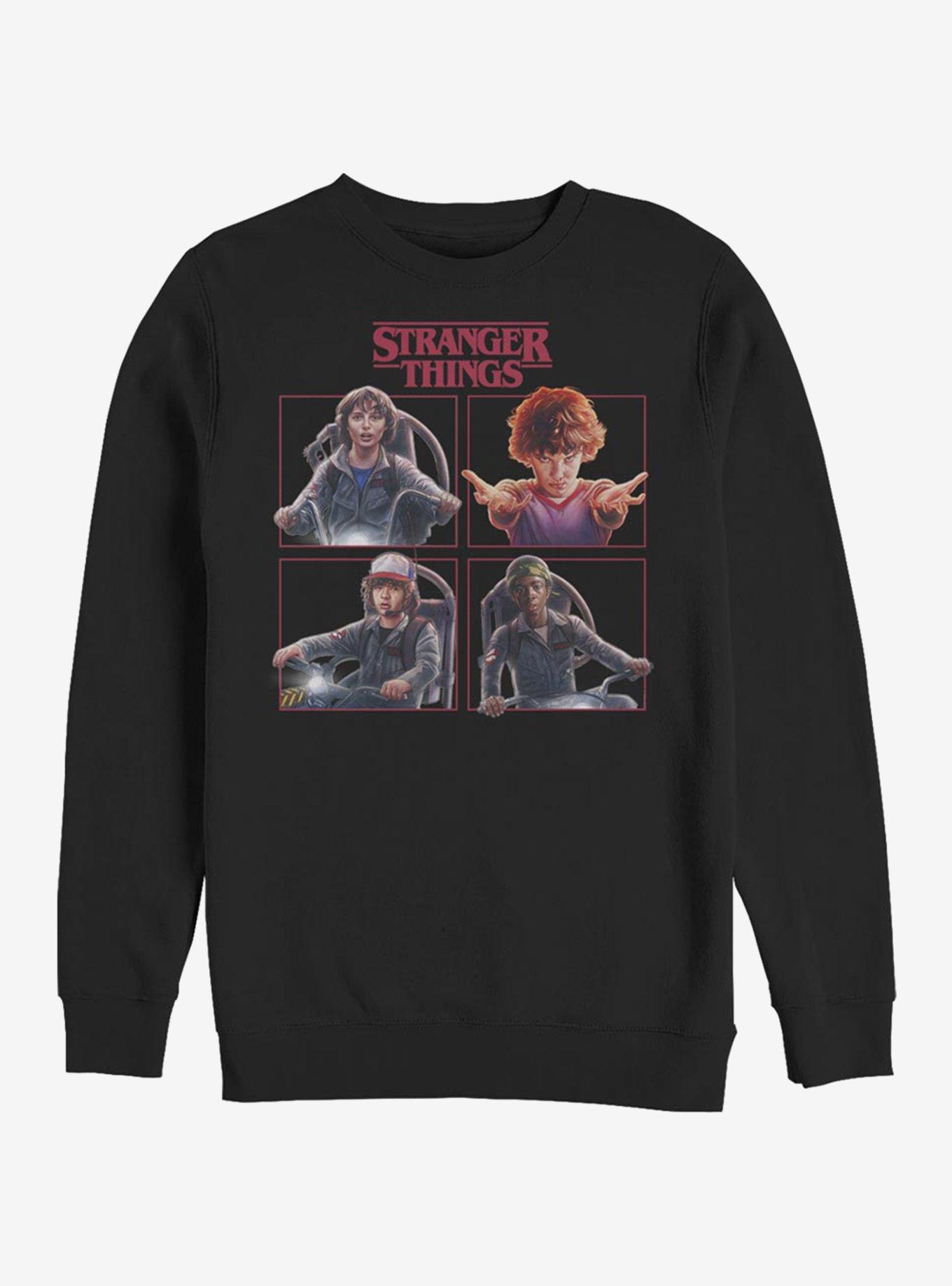 Stranger Things Cast Box Up Sweatshirt, BLACK, hi-res