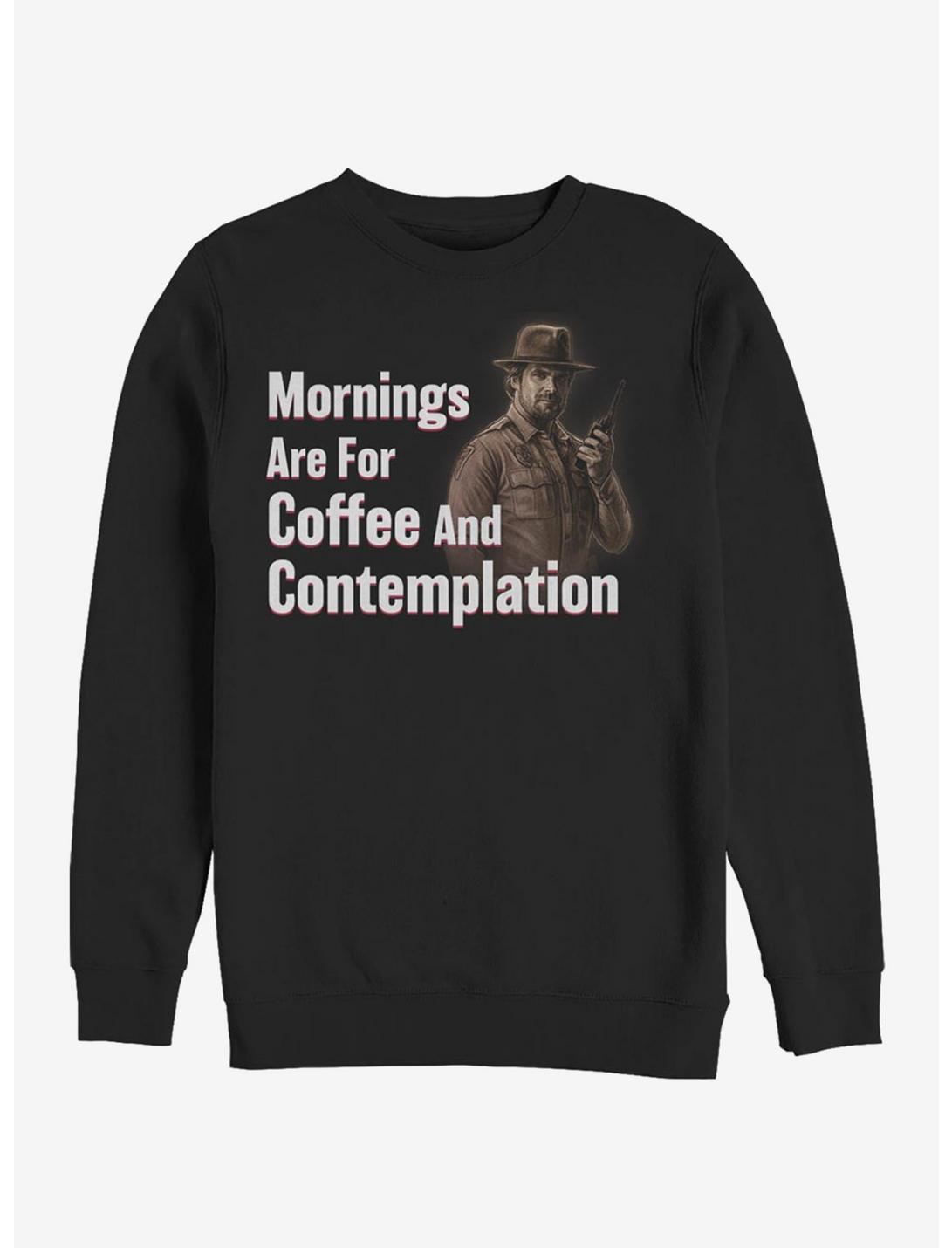 Stranger Things Coffee And Contemplation Sweatshirt, BLACK, hi-res