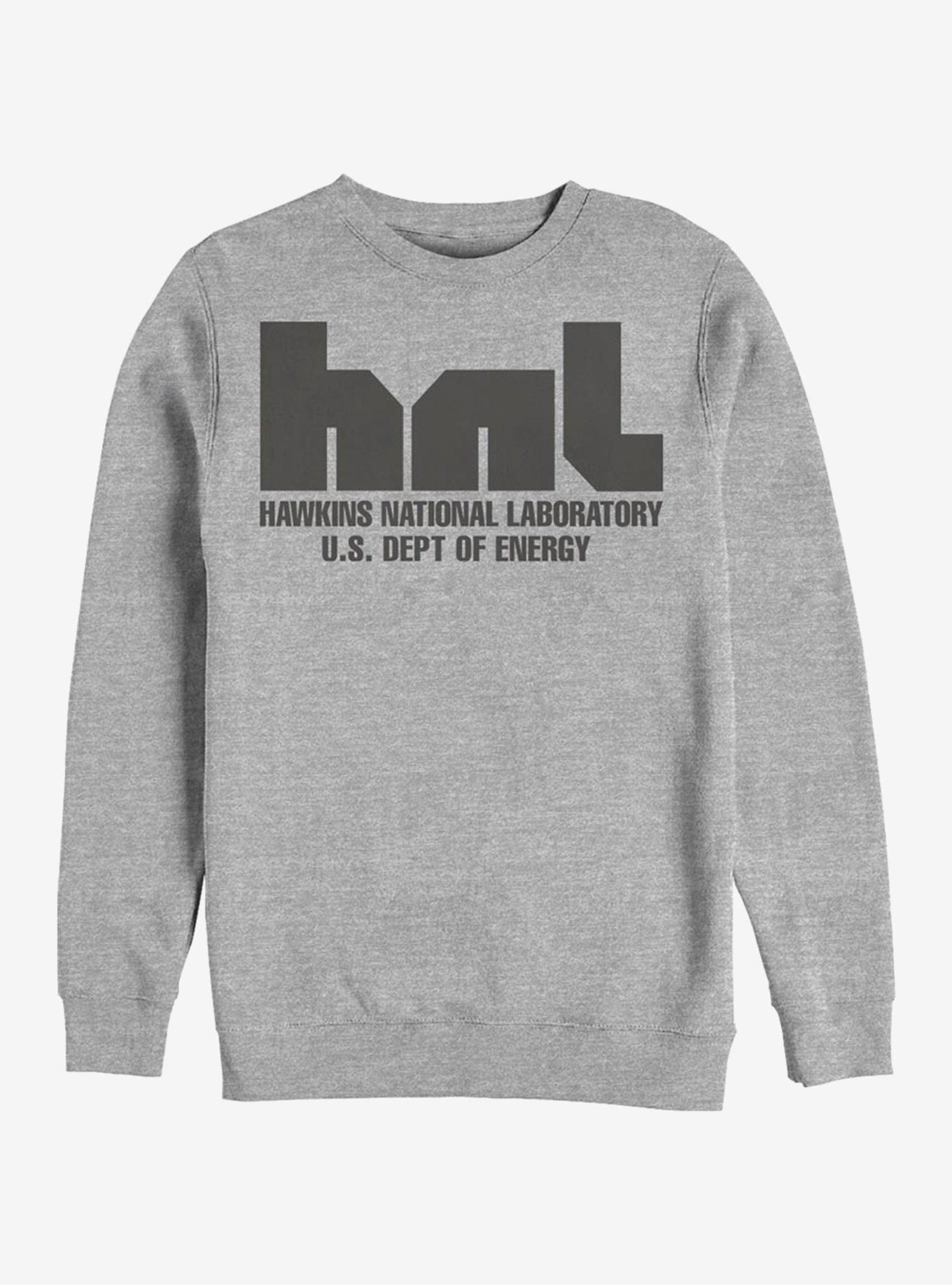 Stranger Things Hawkins National Laboratory Sweatshirt, ATH HTR, hi-res
