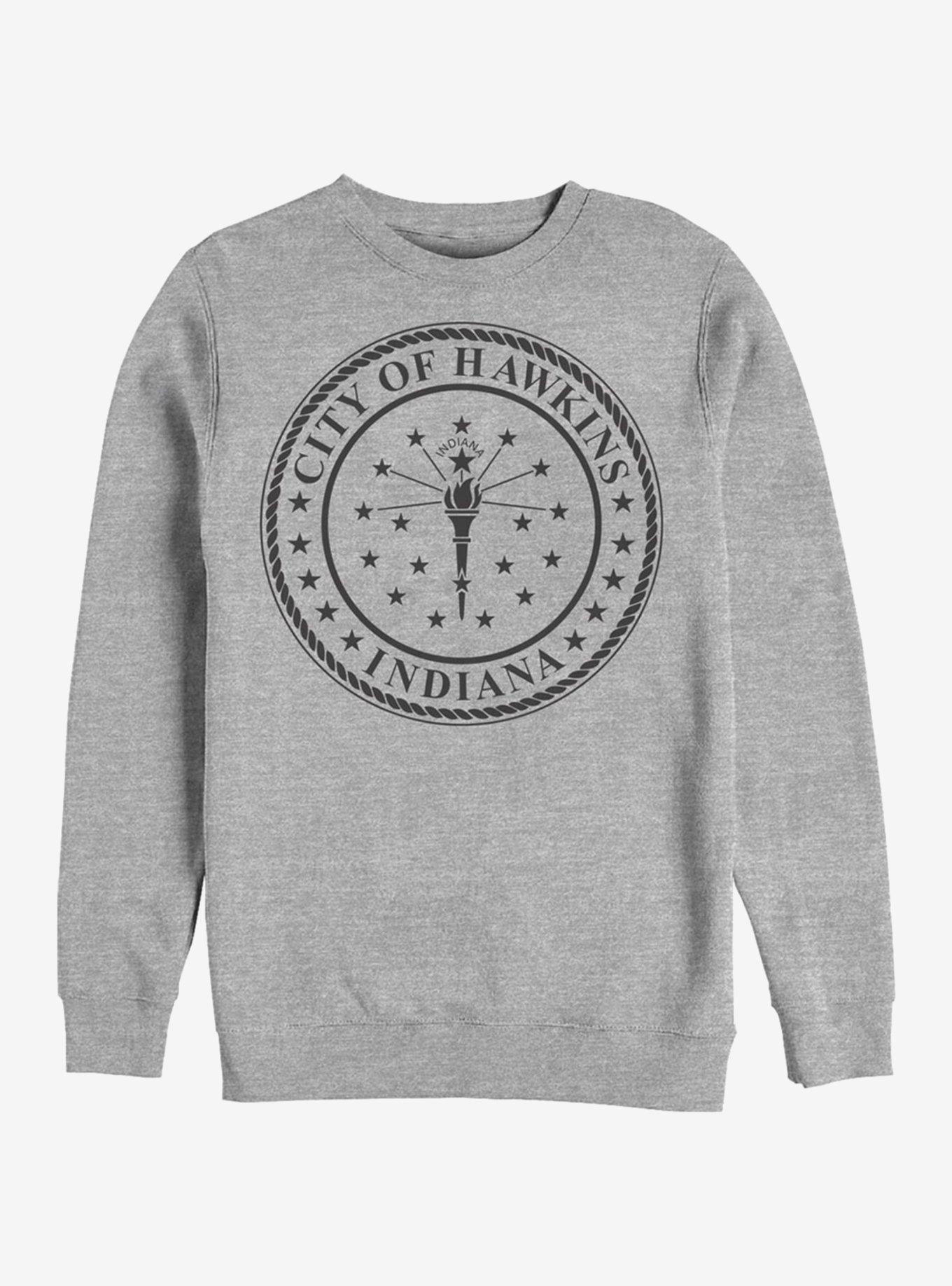 Stranger Things Hawkins City Seal Sweatshirt, ATH HTR, hi-res