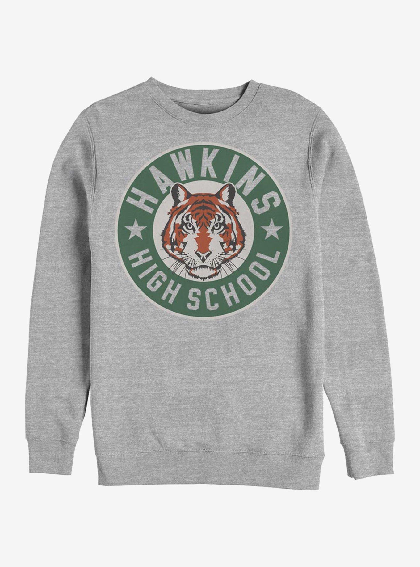 Stranger Things Hawkins High Tiger Emblem Sweatshirt, ATH HTR, hi-res