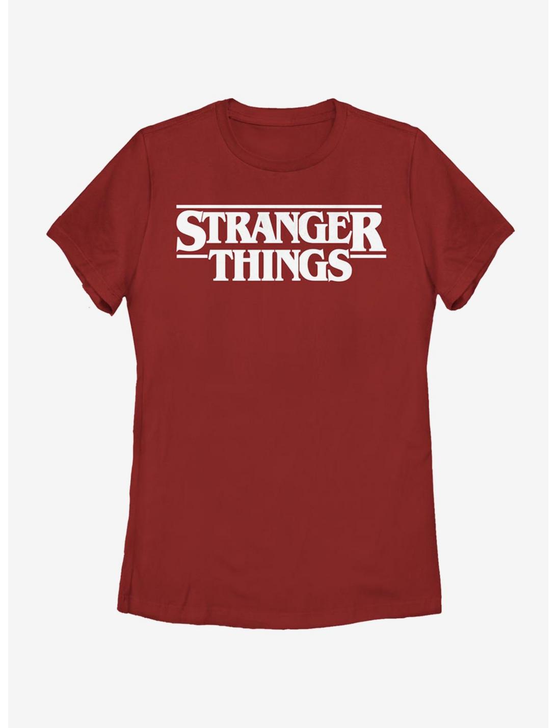 Stranger Things Classic Logo Womens T-Shirt, RED, hi-res