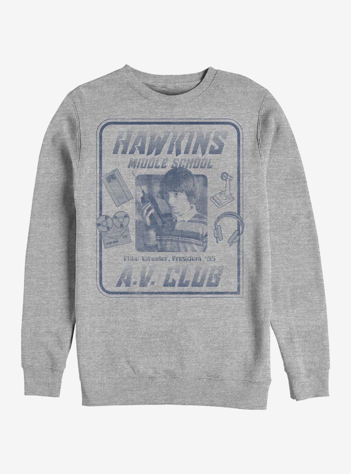 Stranger Things Mike Hawkins AV President Sweatshirt, ATH HTR, hi-res