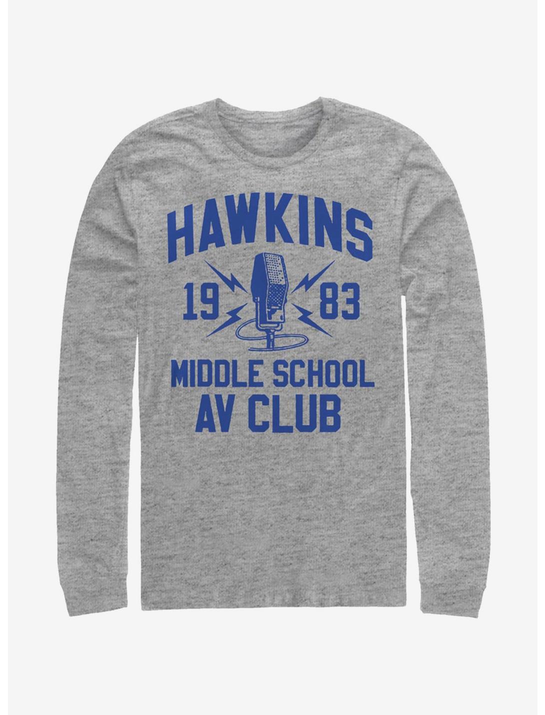 Stranger Things Hawkins AV Club Long-Sleeve T-Shirt, ATH HTR, hi-res