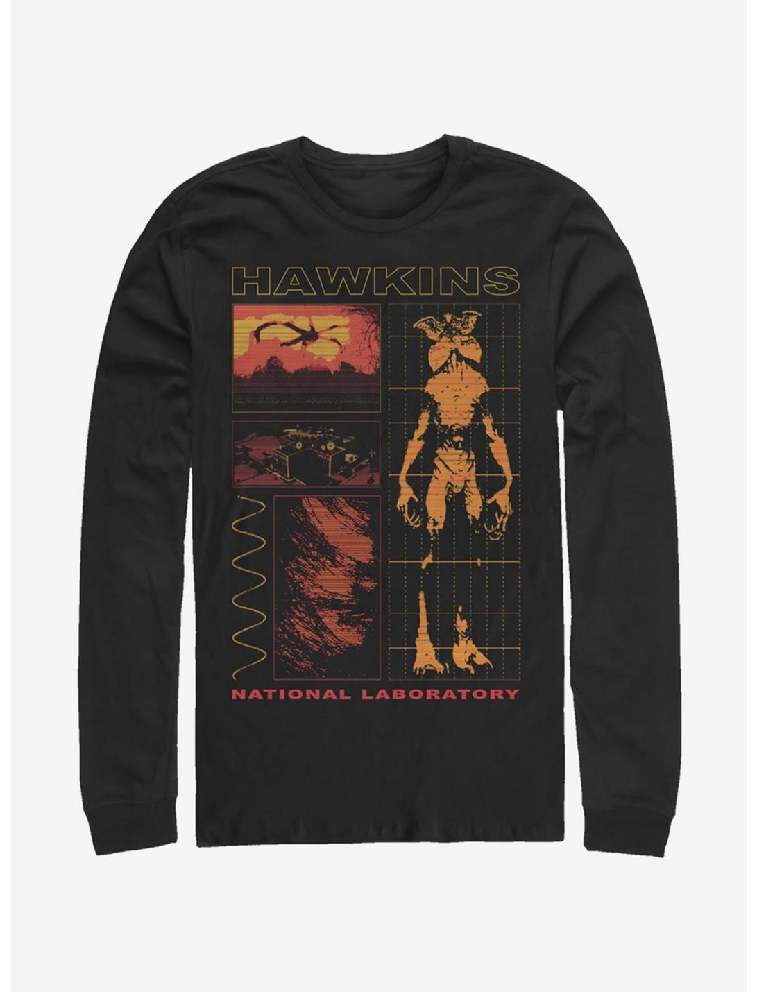 Stranger Things Hawkins Lab Long-Sleeve T-Shirt, BLACK, hi-res