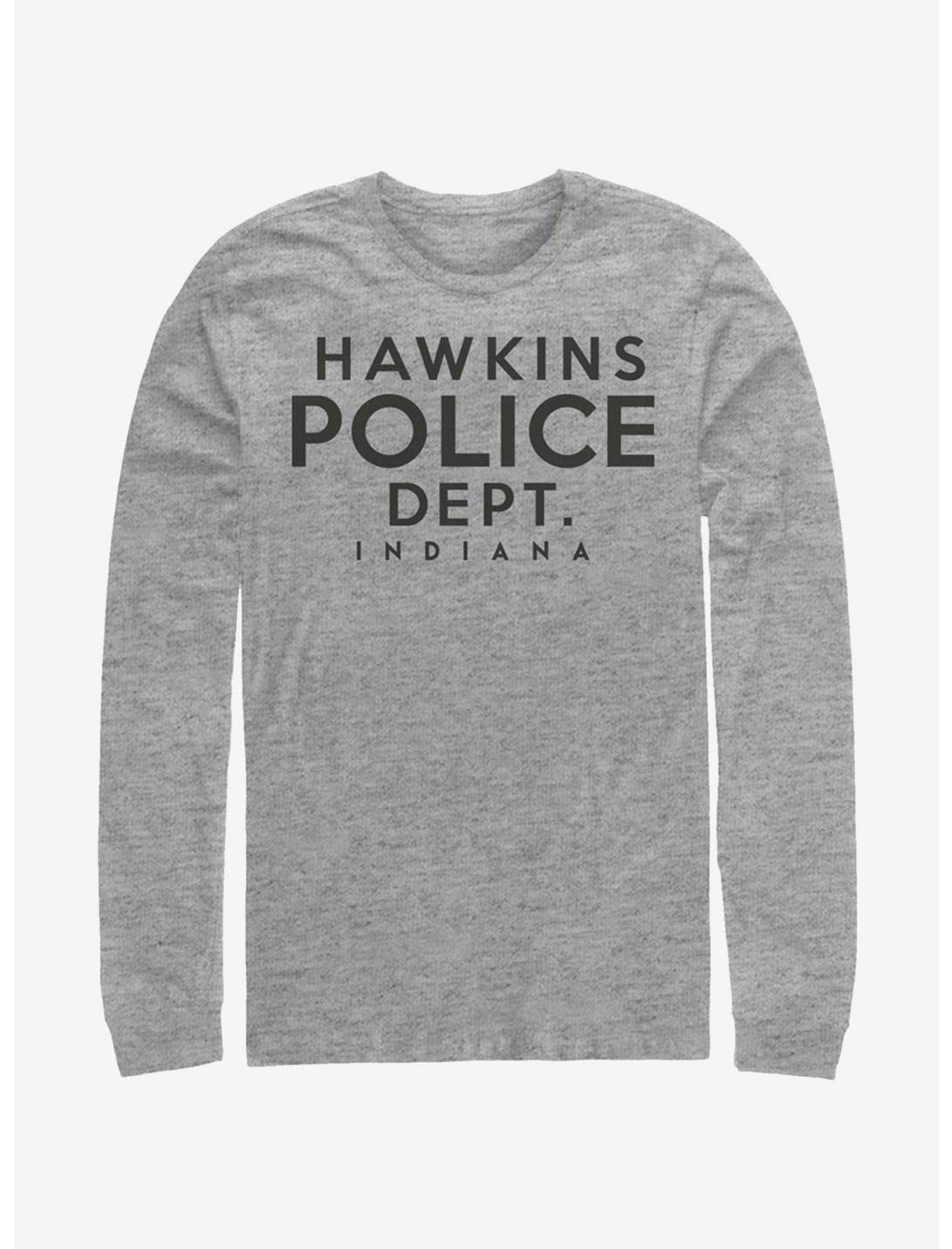 Stranger Things Hawkins Police Department Long-Sleeve T-Shirt, ATH HTR, hi-res