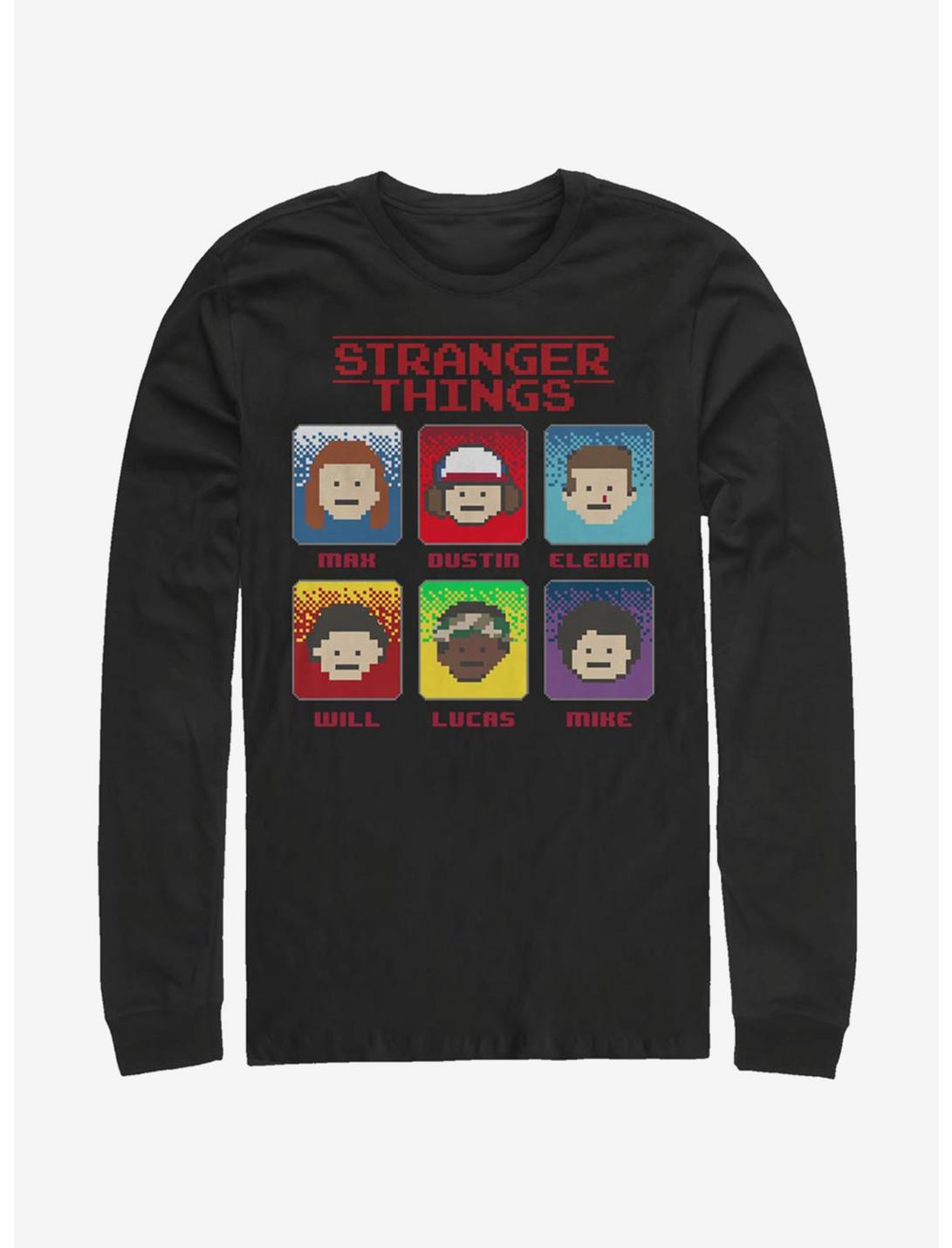 Stranger Things 8 Bit Stranger Long-Sleeve T-Shirt, BLACK, hi-res