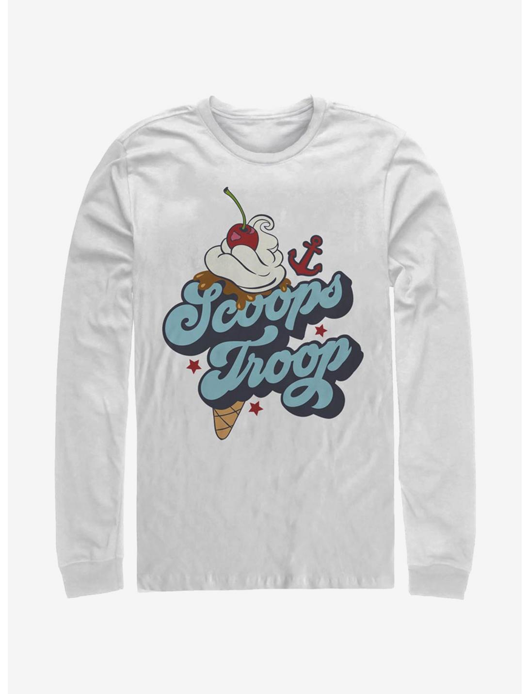 Stranger Things Scoops Troops Long-Sleeve T-Shirt, WHITE, hi-res