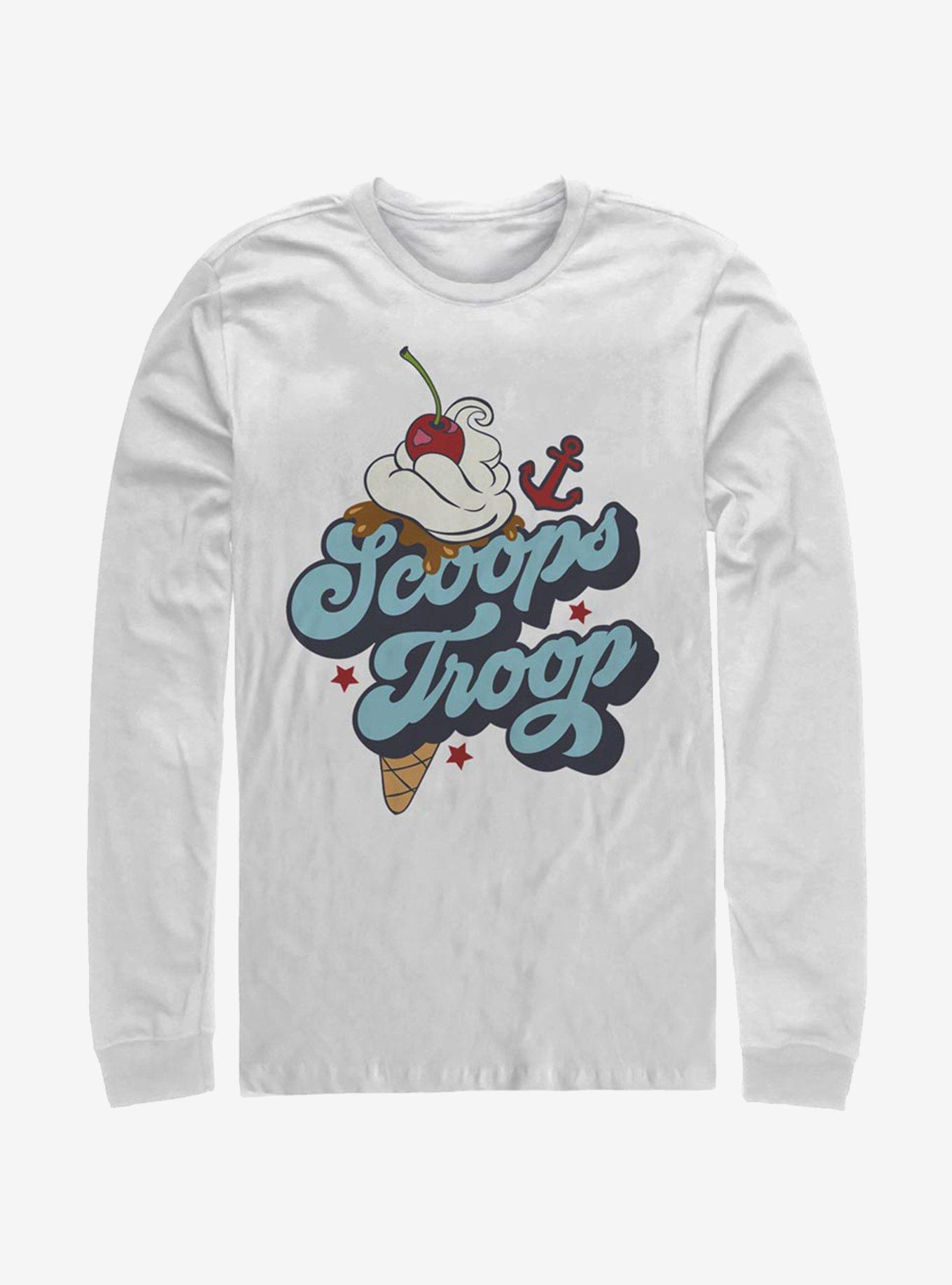 Stranger Things Scoops Troops Long-Sleeve T-Shirt, WHITE, hi-res