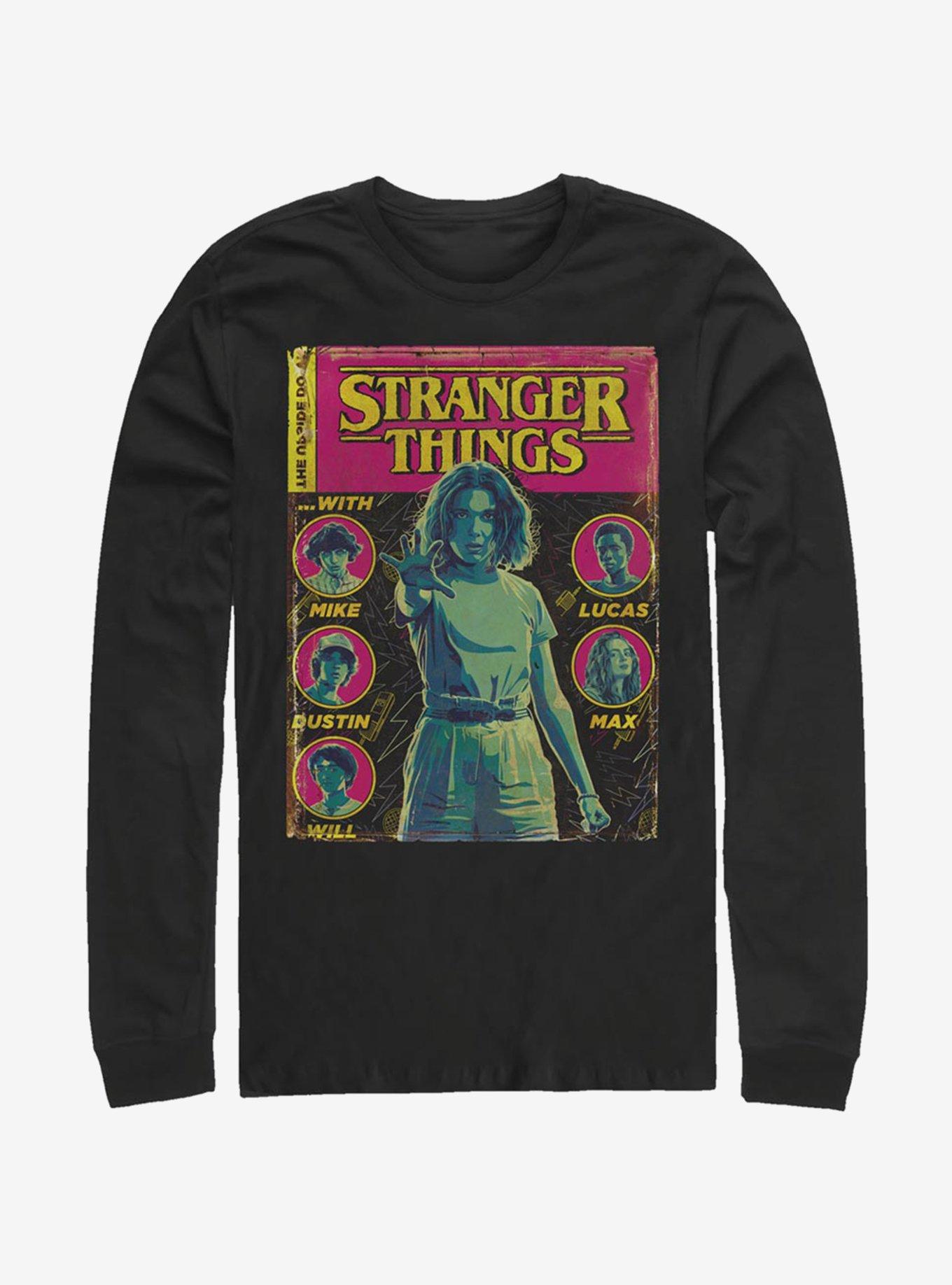 Stranger Things Comic Cover Long-Sleeve T-Shirt - BLACK | BoxLunch