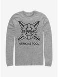 Stranger Things Hawkins Pool Lifeguard Long-Sleeve T-Shirt, ATH HTR, hi-res