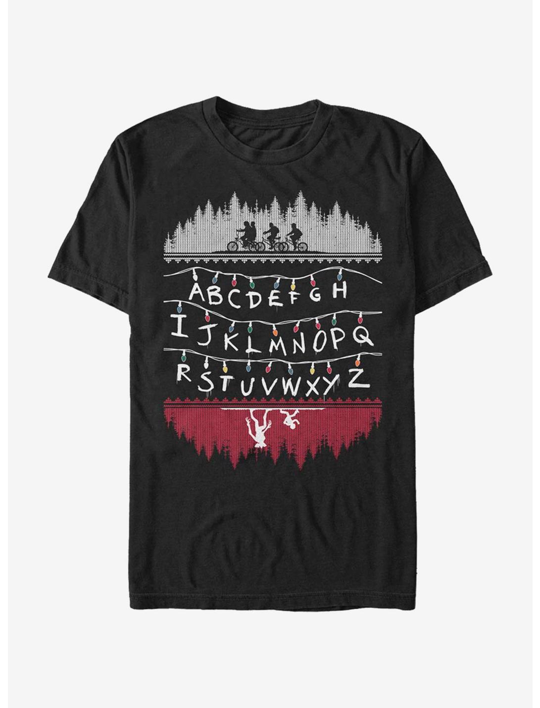 Stranger Things Alphabet Lights T-Shirt, BLACK, hi-res