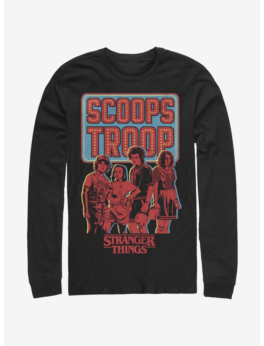 Stranger Things Scoop Troop Long-Sleeve T-Shirt, BLACK, hi-res