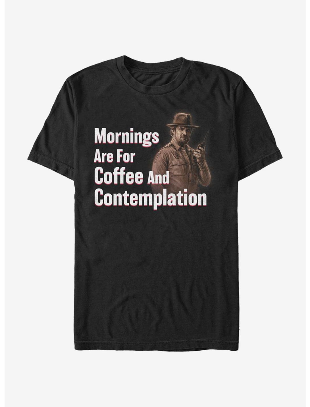 Stranger Things Coffee And Contemplation T-Shirt, BLACK, hi-res