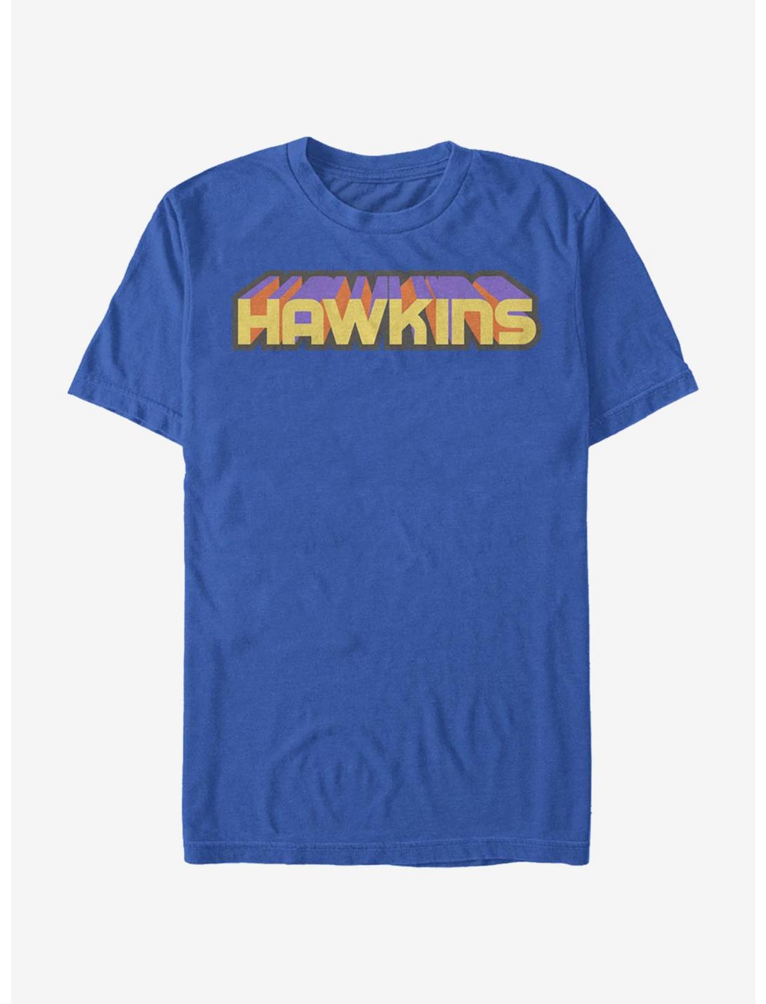 Stranger Things Hawkins 3D Text T-Shirt, ROYAL, hi-res