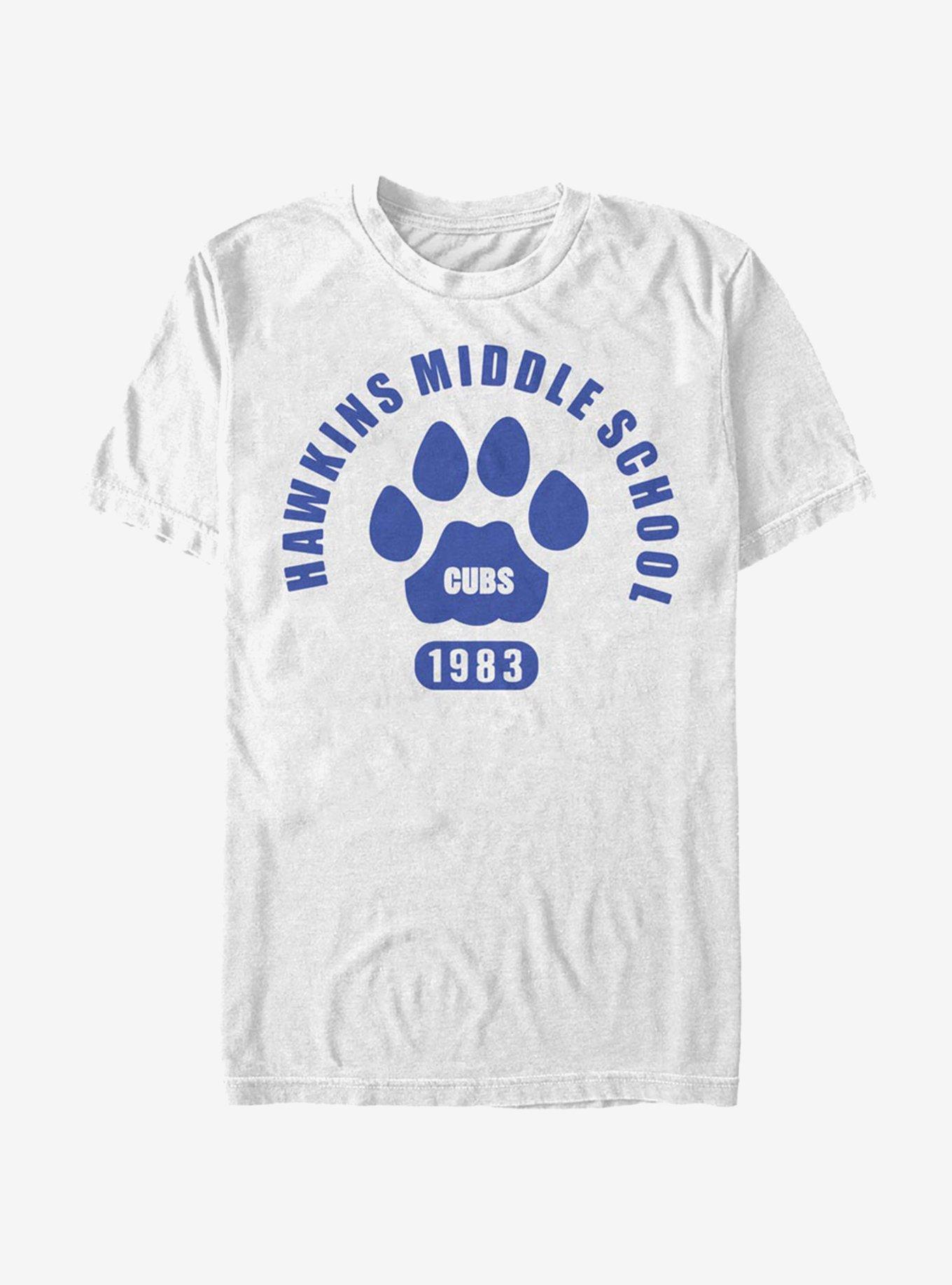 Stranger Things Hawkins Cubs Paw Emblem T-Shirt, WHITE, hi-res