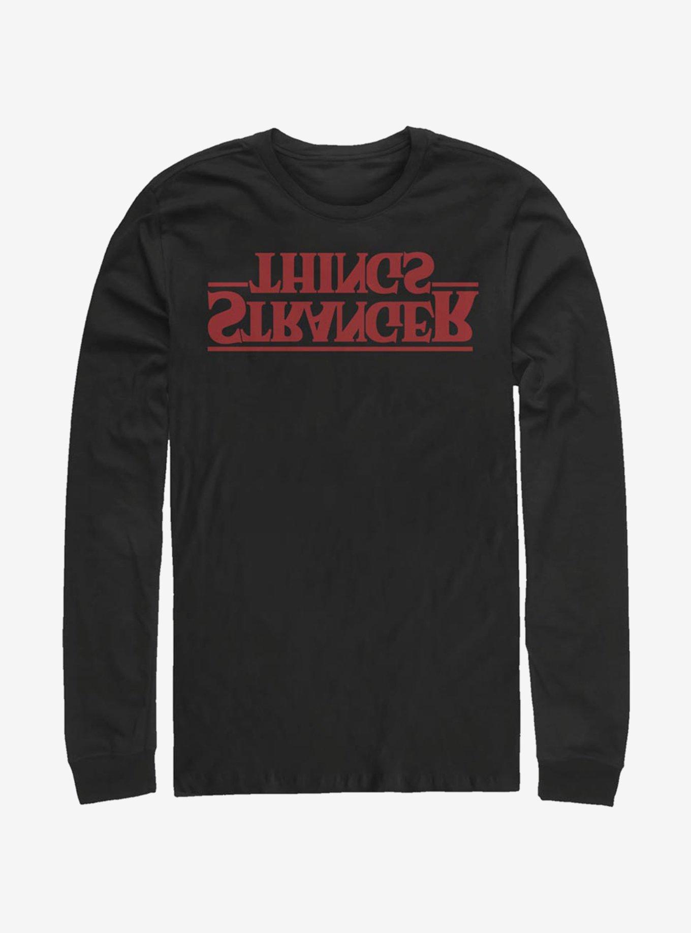 Stranger Things Upside Down Logo Long-Sleeve T-Shirt - BLACK | BoxLunch