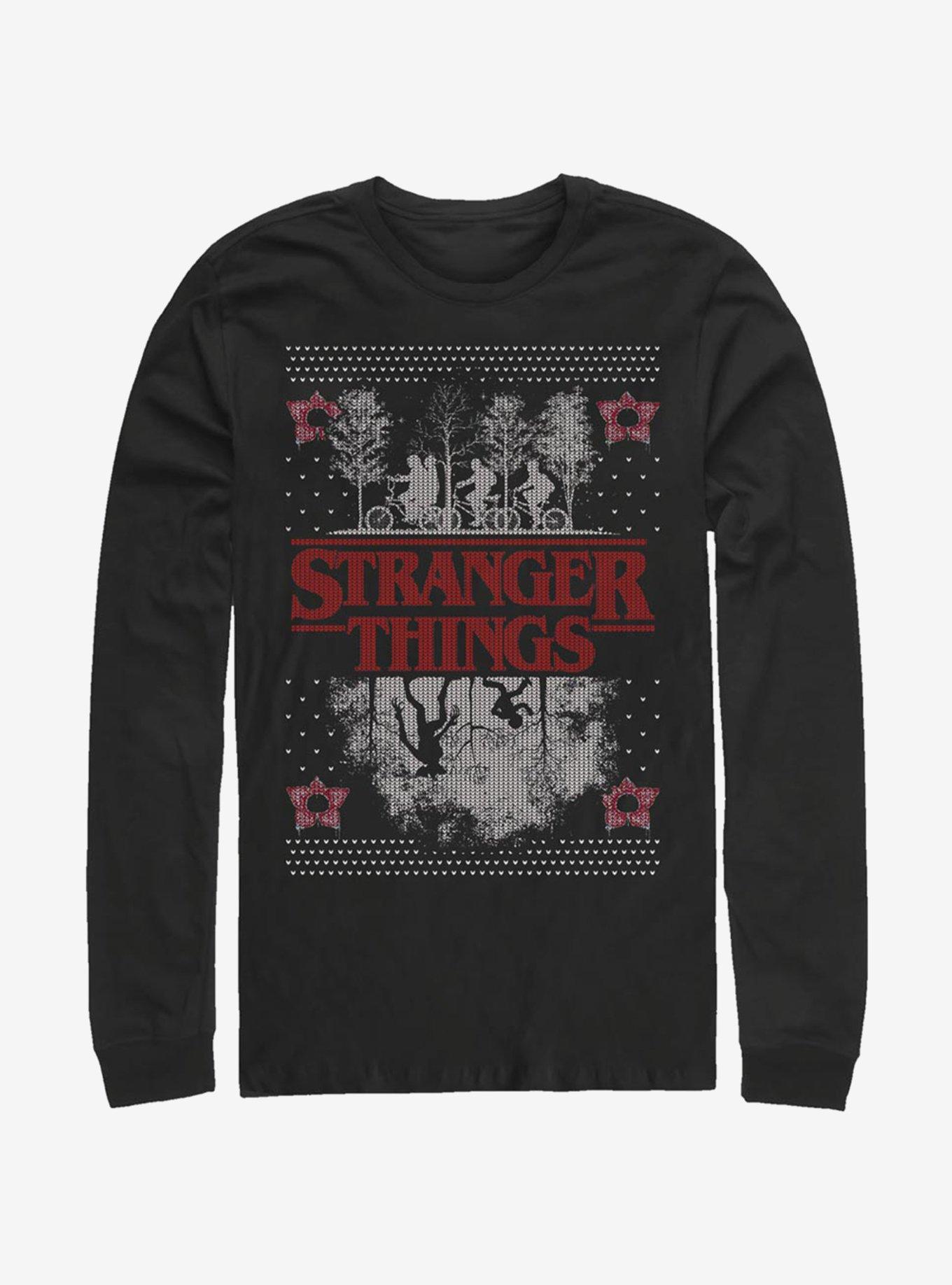 Stranger Things Upside Down Ugly Sweater Long-Sleeve T-Shirt, , hi-res