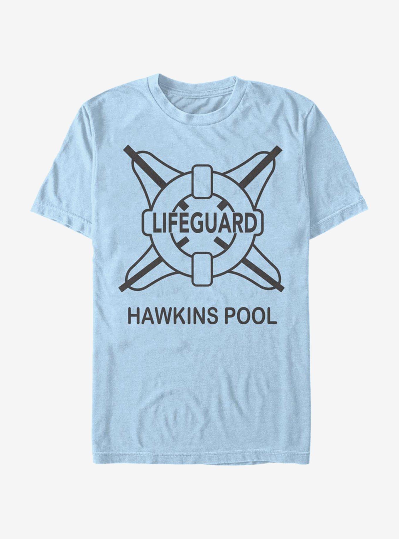 Stranger Things Hawkins Pool Lifeguard T-Shirt, LT BLUE, hi-res