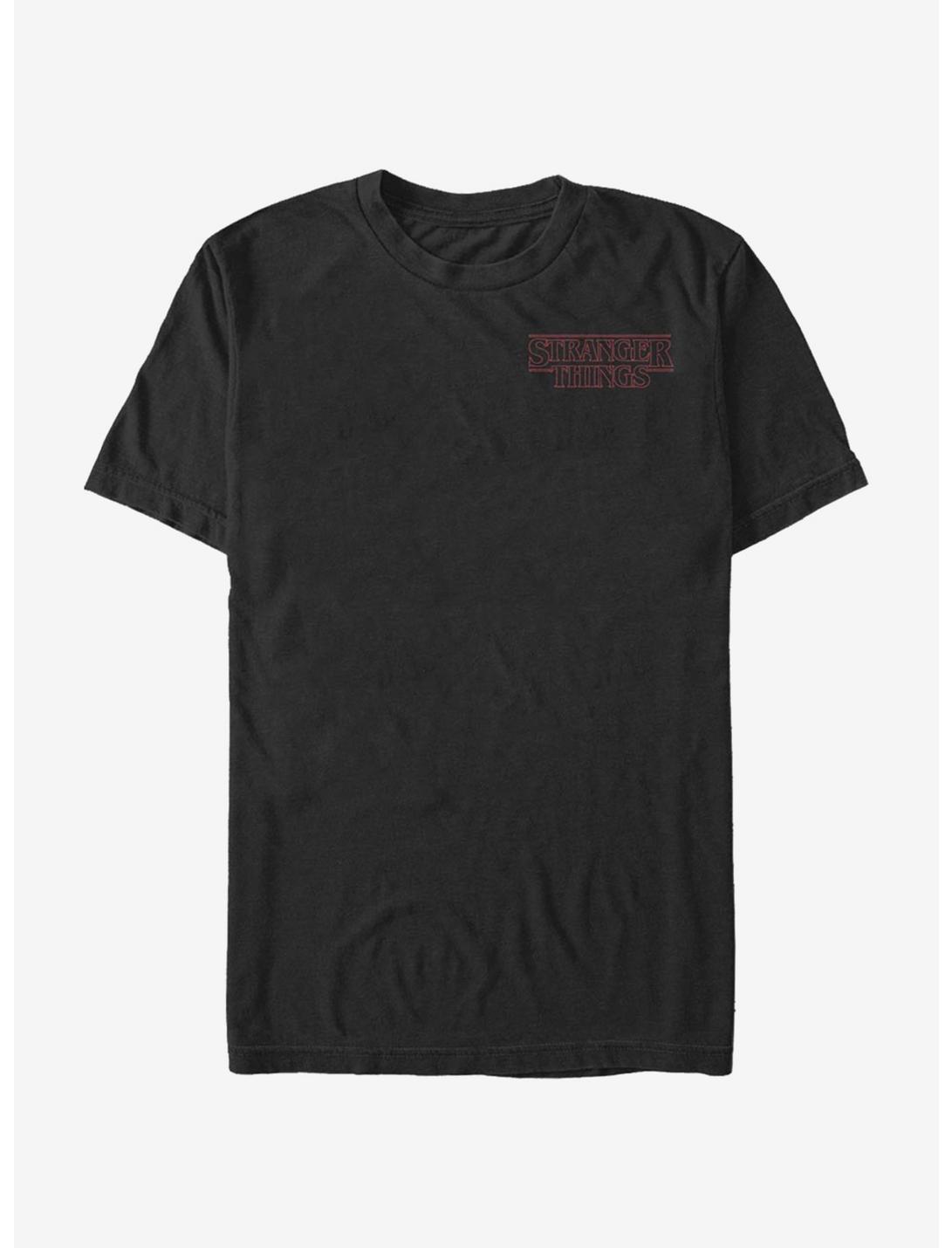 Stranger Things Red Outline Pocket T-Shirt, BLACK, hi-res