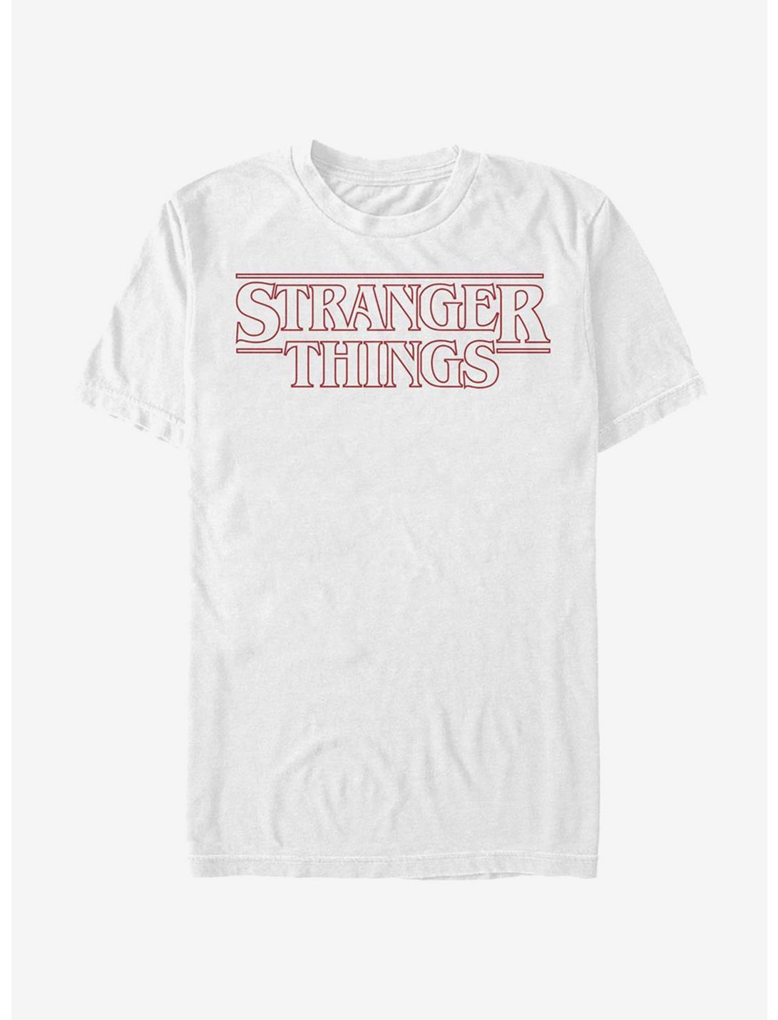 Stranger Things Red Outline Logo T-Shirt, WHITE, hi-res