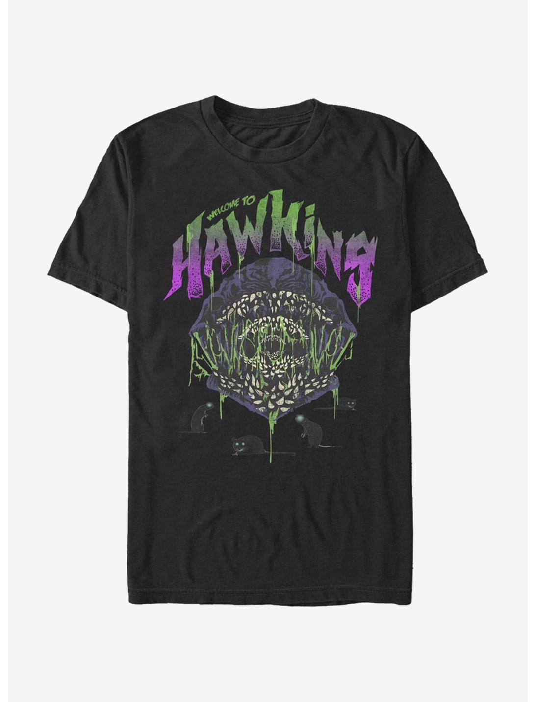 Stranger Things Welcome To Hawkins T-Shirt, BLACK, hi-res