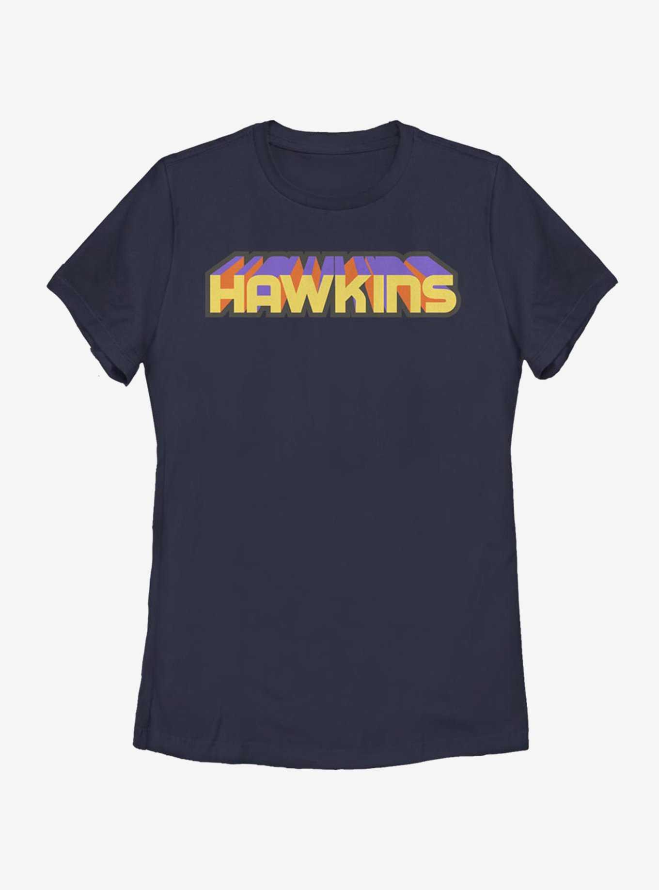 Stranger Things Hawkins 3D Text Womens T-Shirt, , hi-res