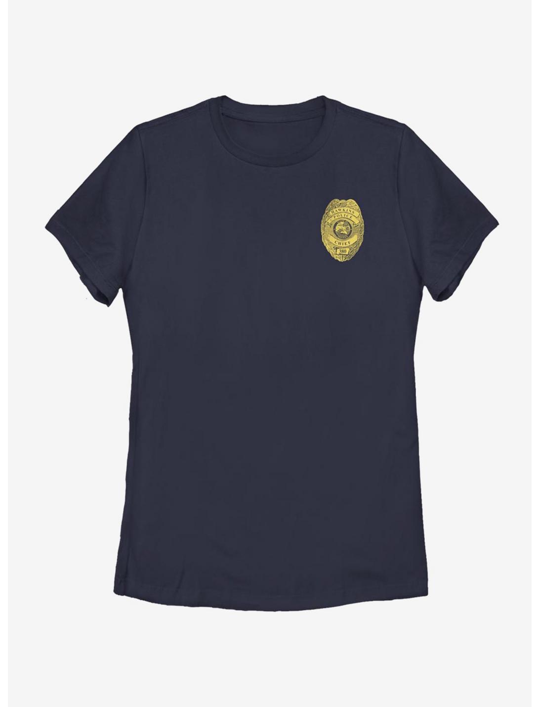 Stranger Things Hawkins Police Badge Womens T-Shirt, NAVY, hi-res