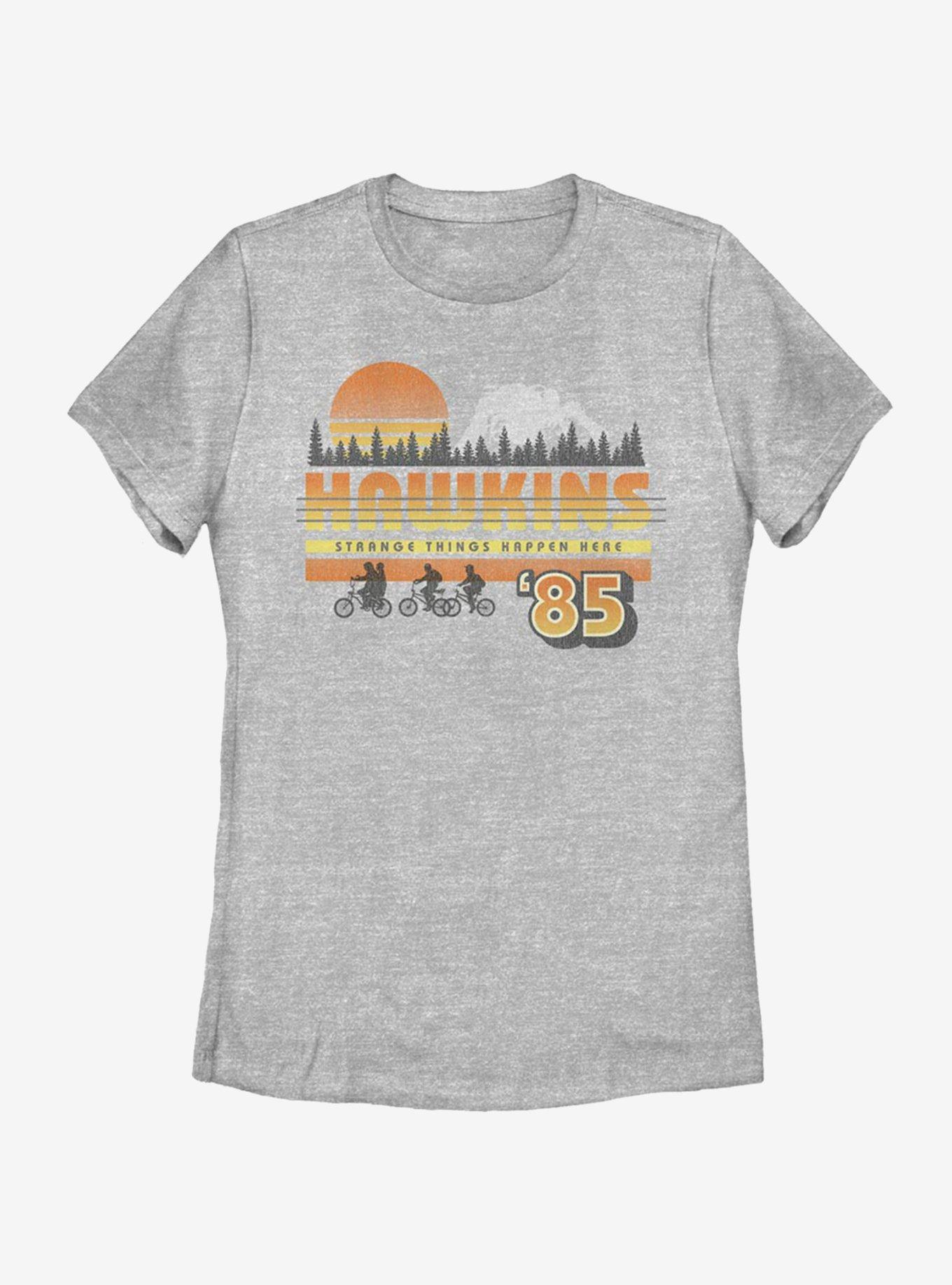 Stranger Things Hawkins Vintage Sunsnet Womens T-Shirt, ATH HTR, hi-res